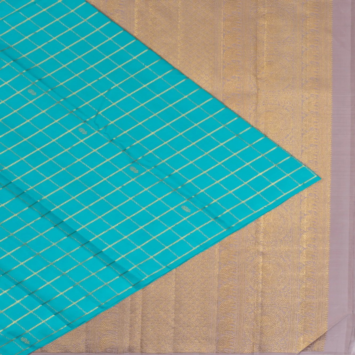 Kanchipuram Silk Lines Sky Blue Saree