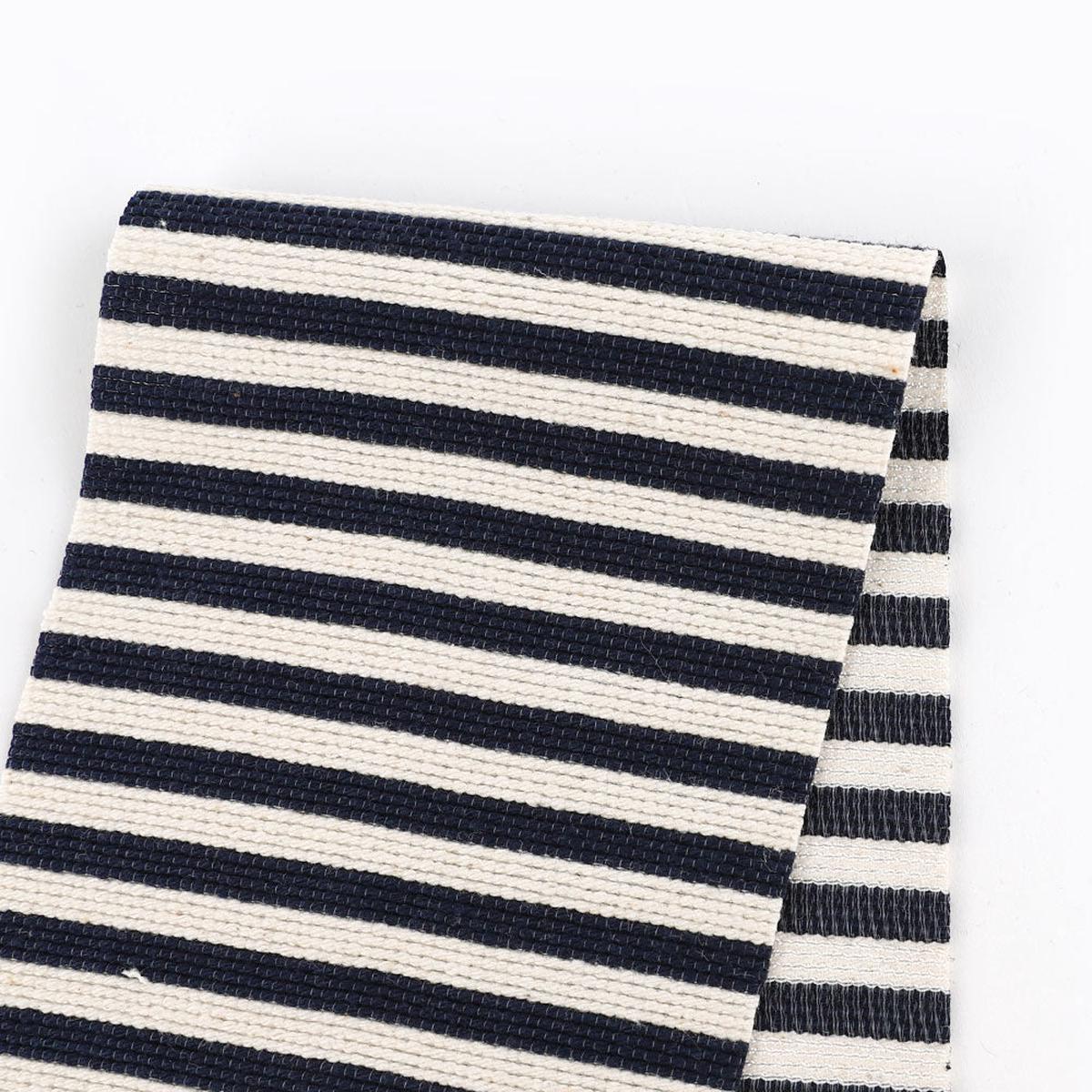 Cord Weft Stripe Suiting - Navy/Natural