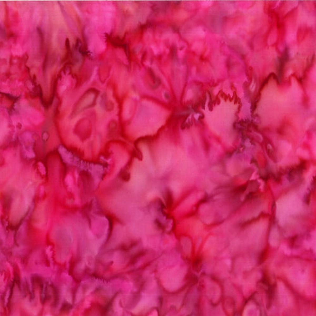 Mottled Camellia Pink Batik Cotton Fabric