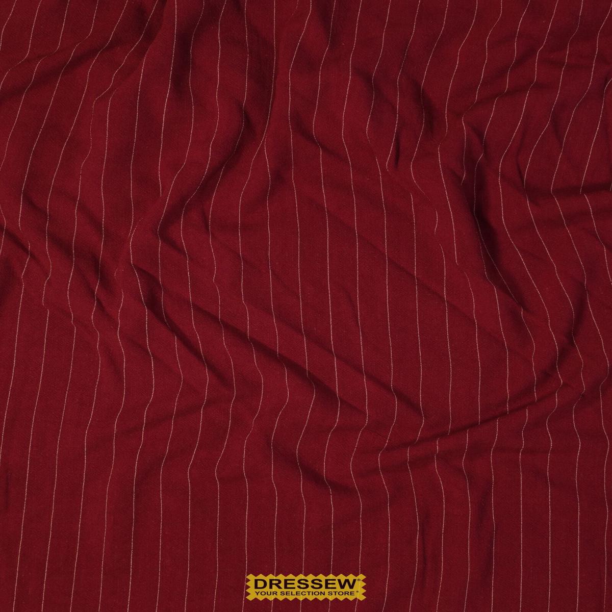 Pinstripe Silky Noil Cranberry / Cream