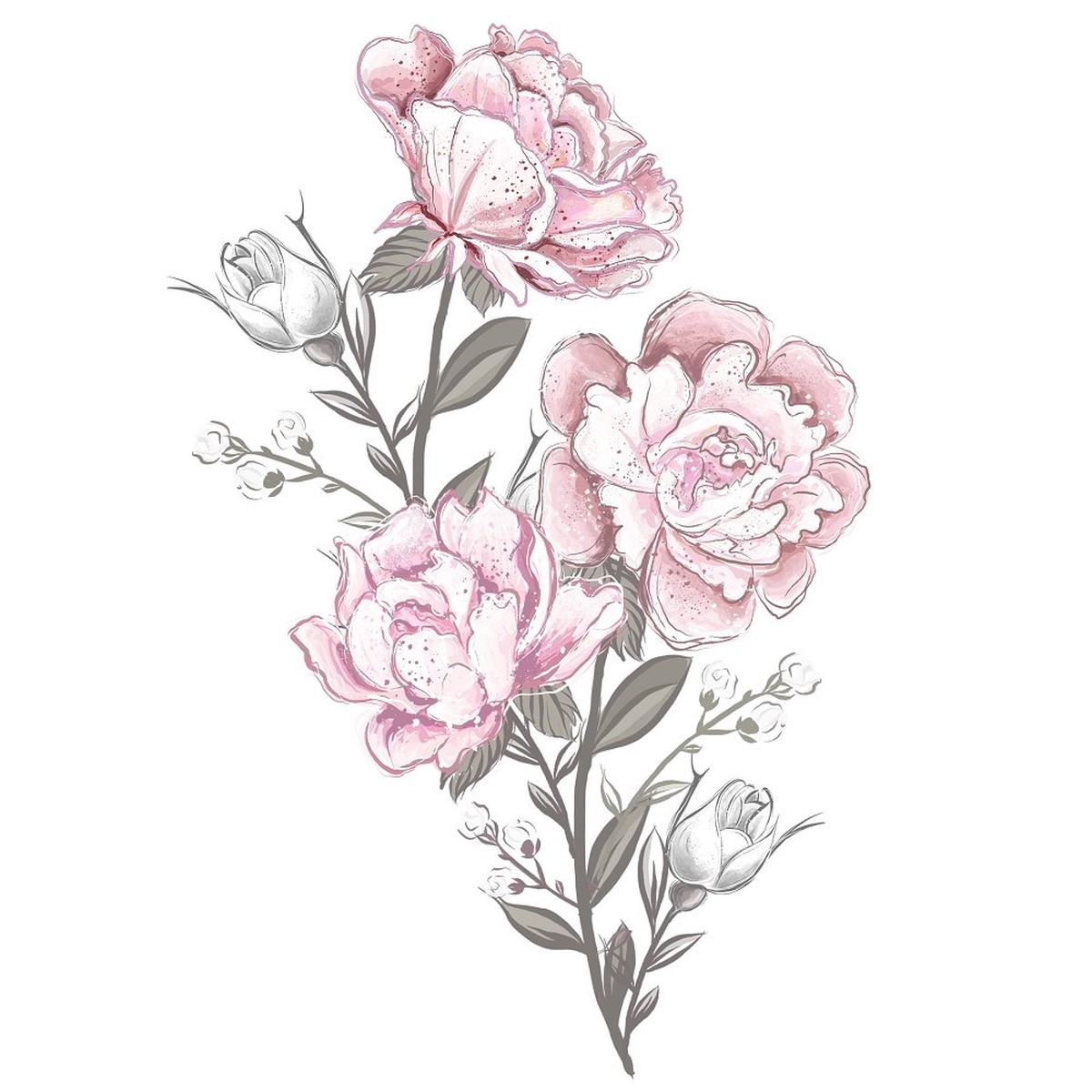 Baby Girl Floral 2 Fabric Panel