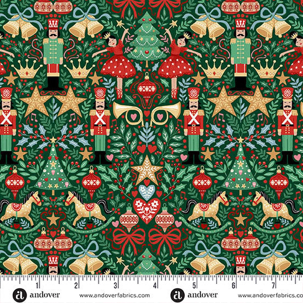 The Nutcracker by Makower: Sugar Plum - Green