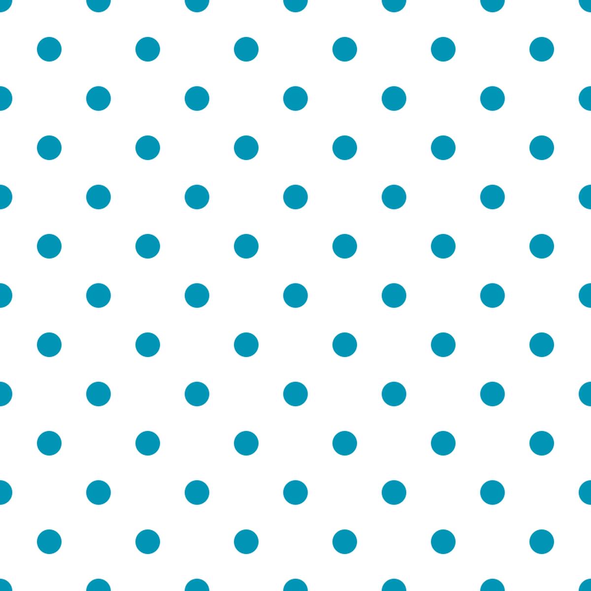 Cerulean Blue Dots Fabric - White