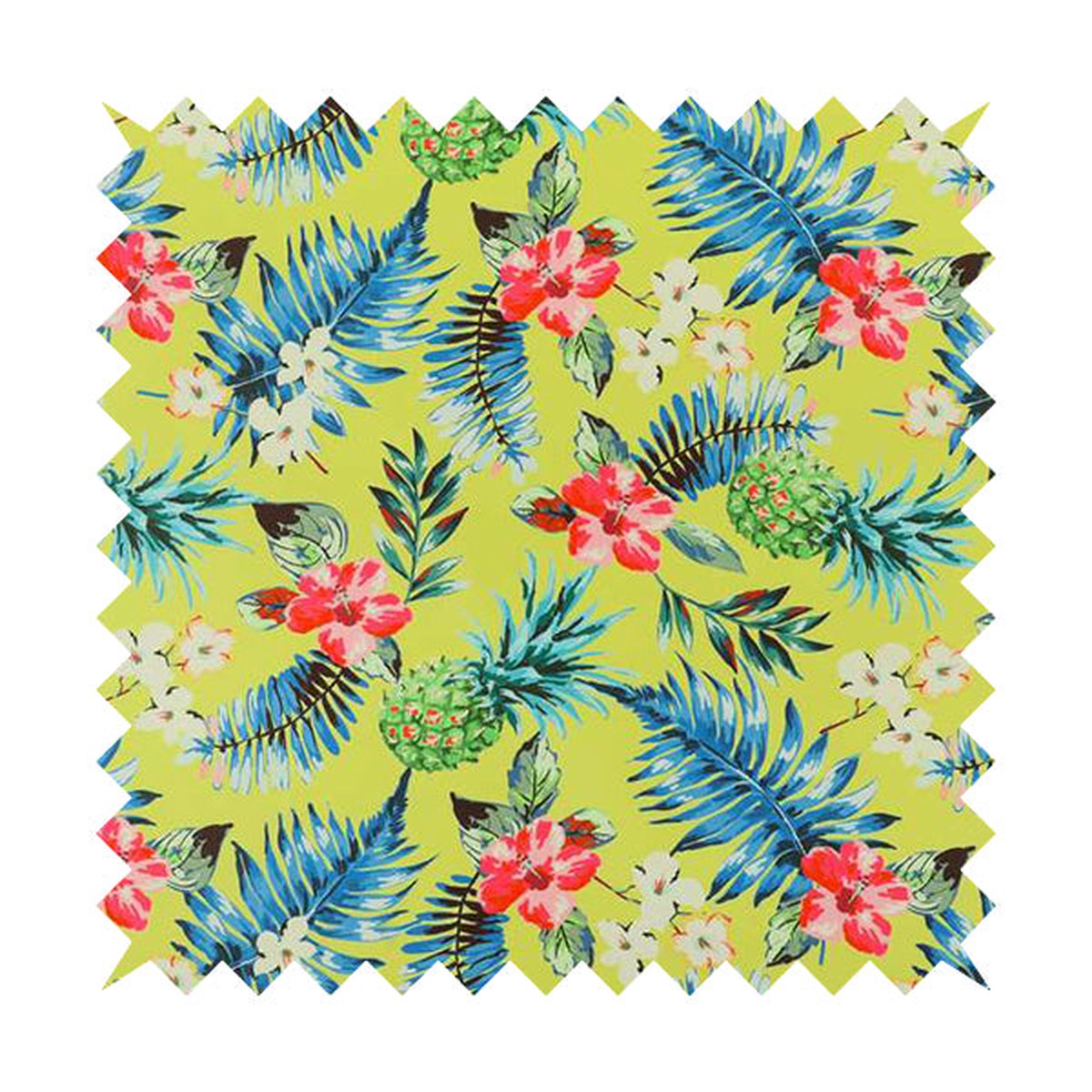 Freedom Printed Velvet Fabric Yellow Colourful Floral Pineapple Fruits Pattern Upholstery Fabric CTR-556