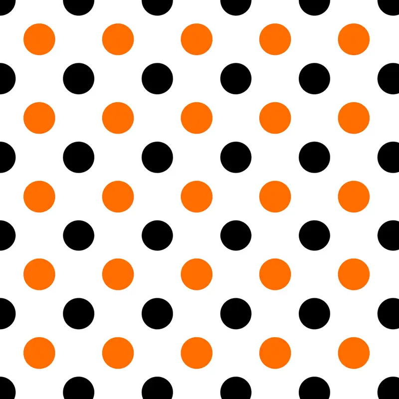 Halloween Polka Dot Fabric - White