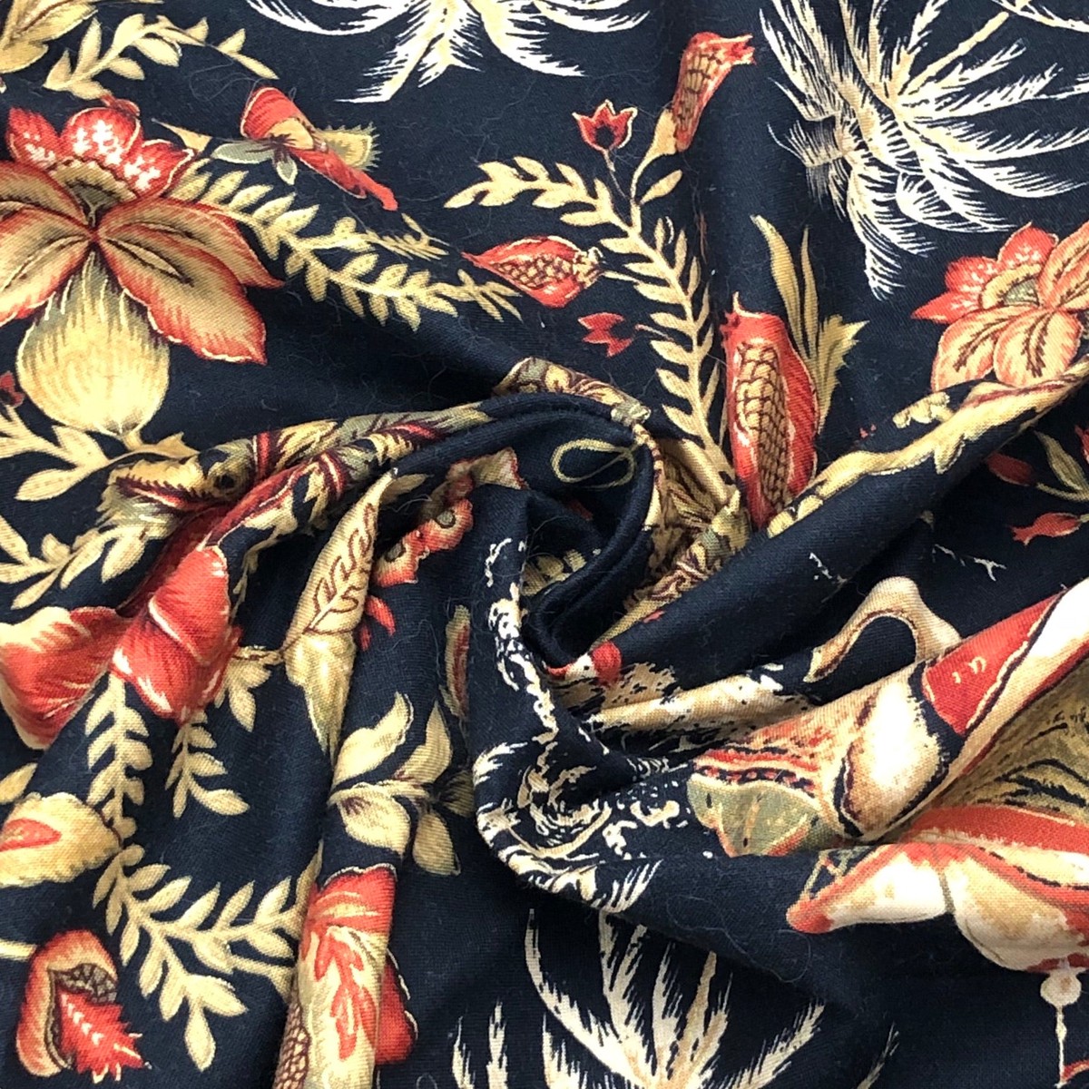 Sienna Sunset- Cotton Woven - Black with Floral Print - 0.56M Bundle