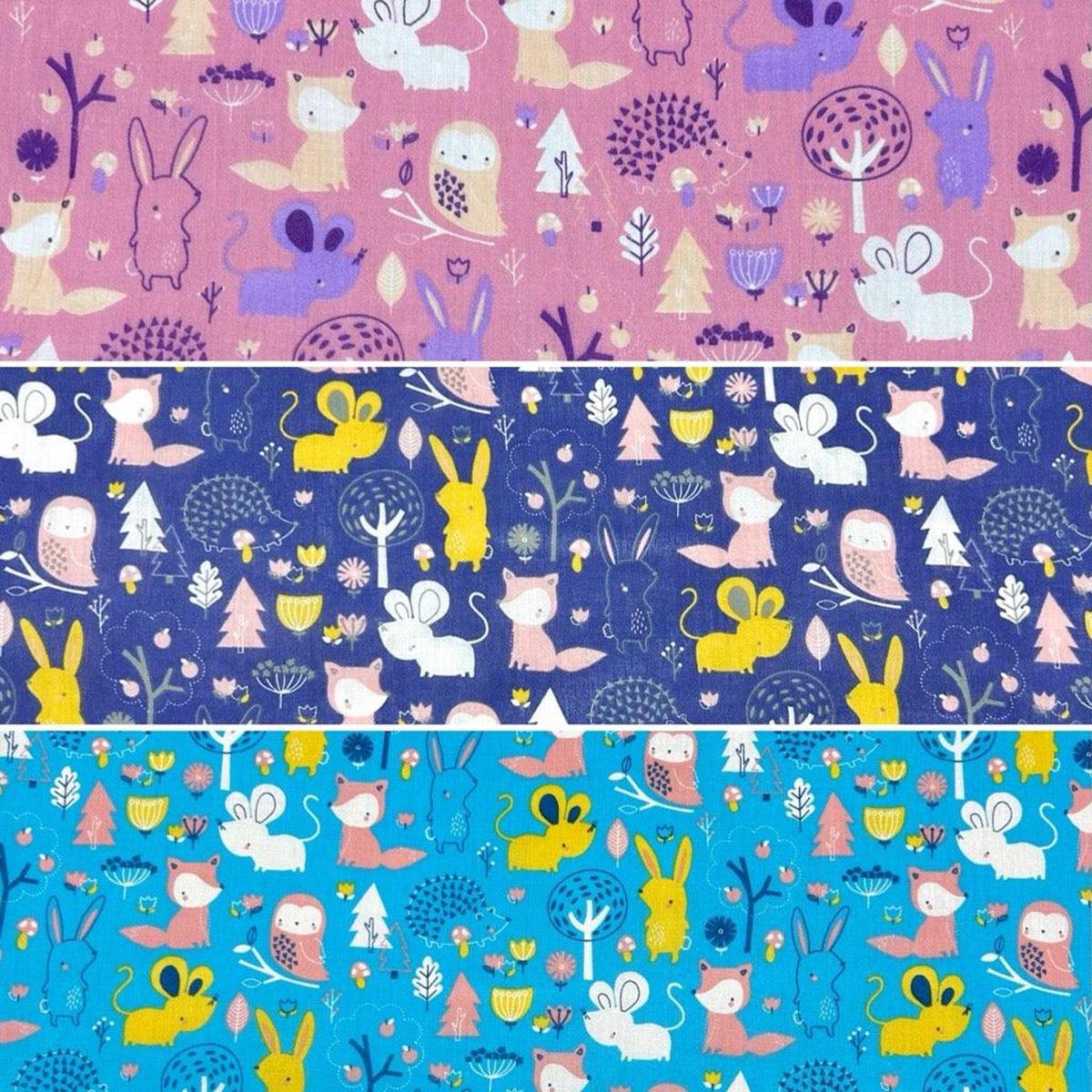 Woodland Cuties Polycotton Fabric