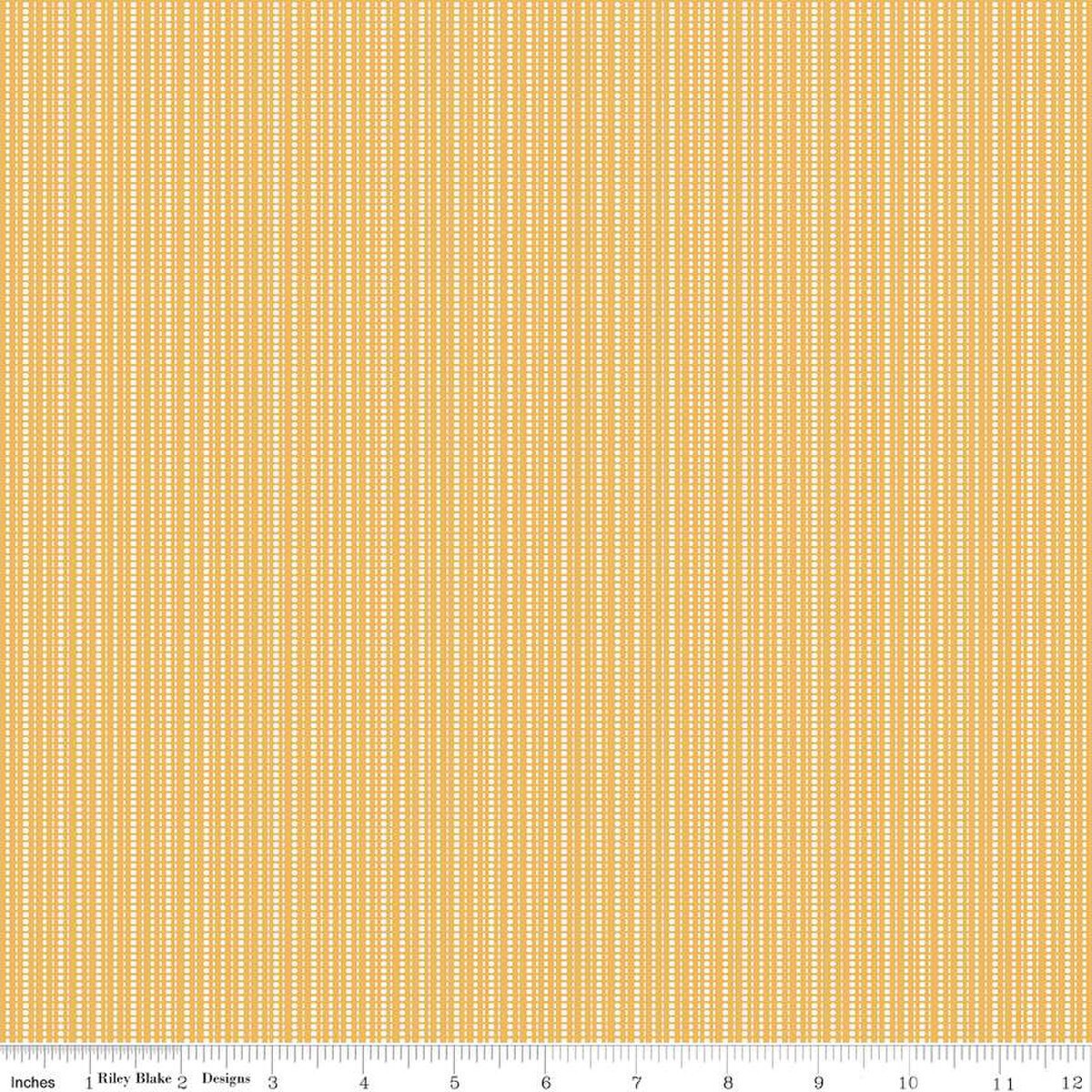 Juju's Petals Stripes Yellow Cotton 43"/44" Fabric Per Yard