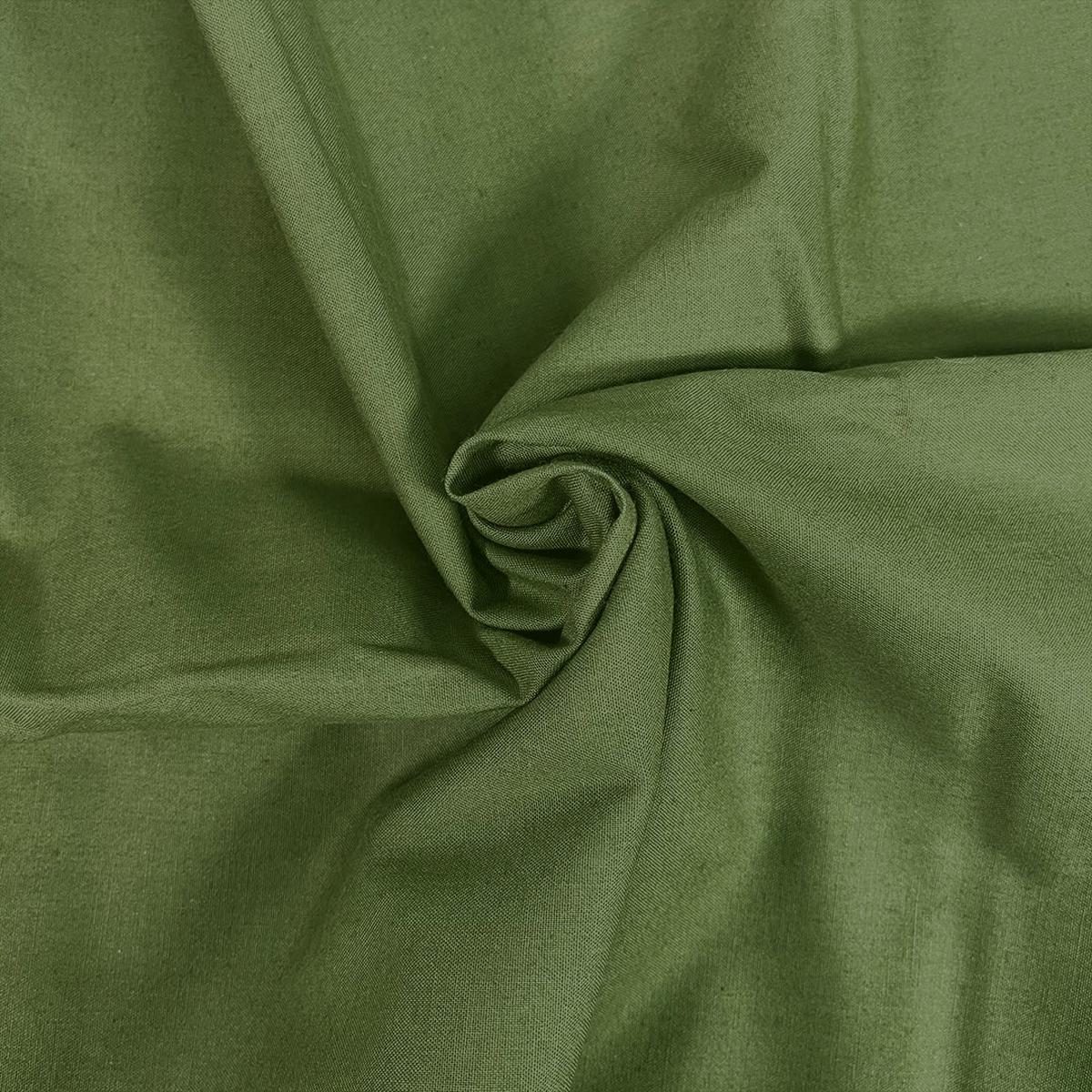 Premium Organic Cotton Solid Fabric, Moss