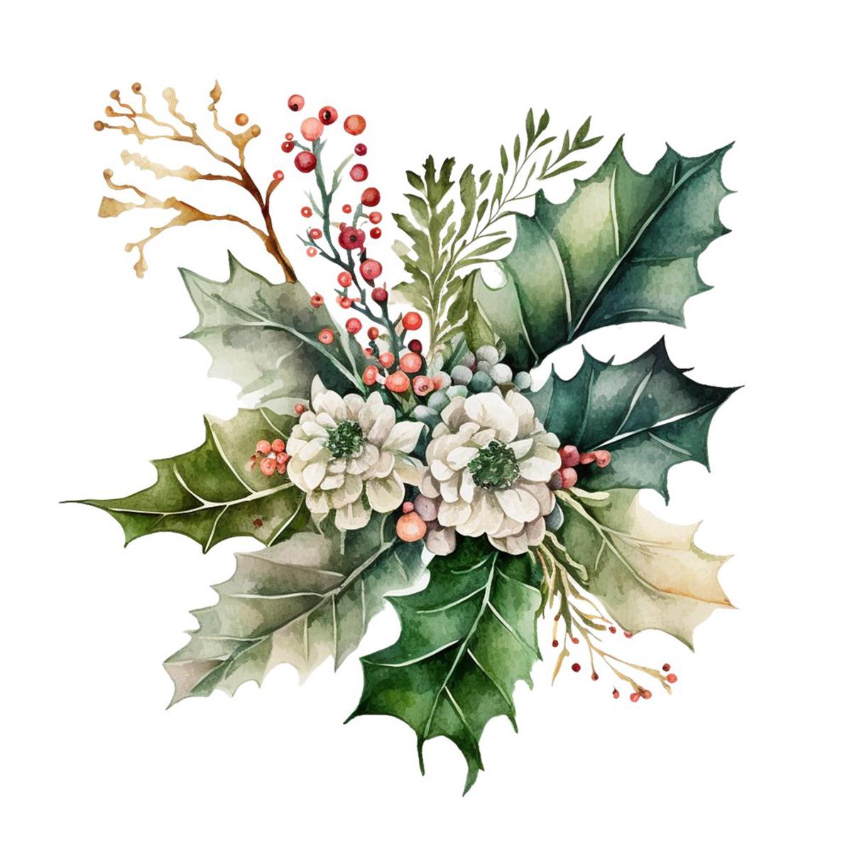 December-Holly Fabric Panel