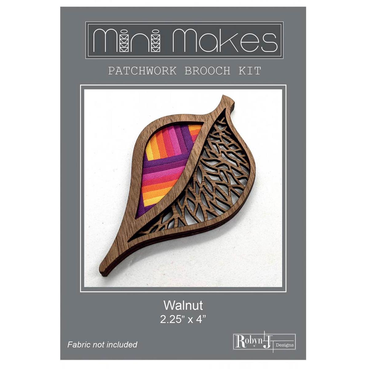 Mini Makes Brooch Leaf Walnut
