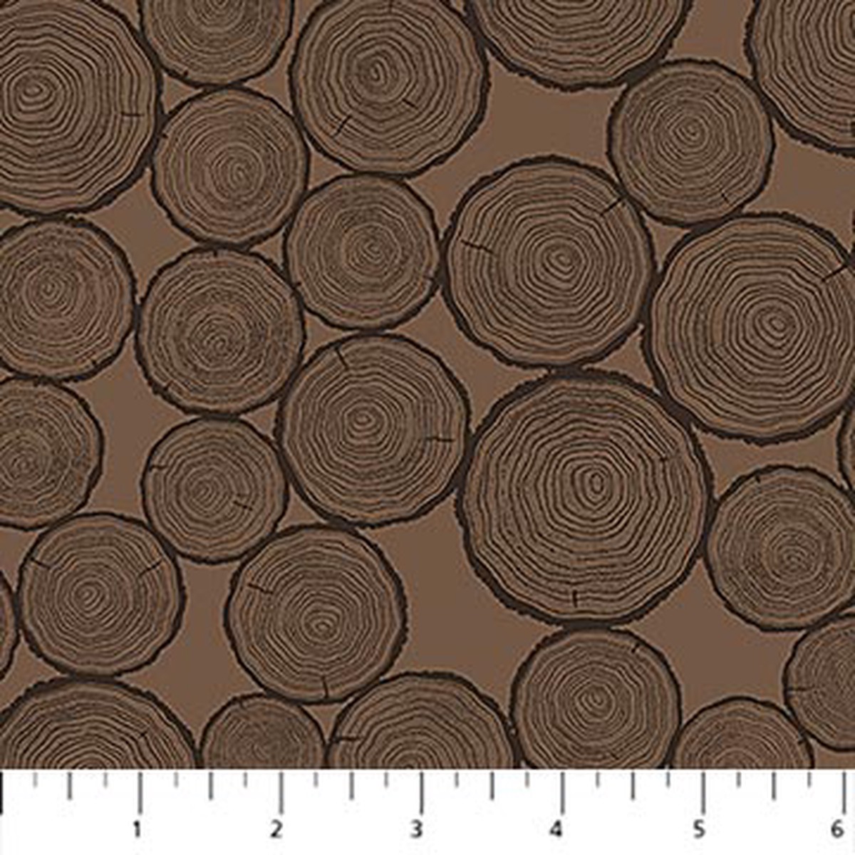 Brown Wood Pile Camping Therapy Cotton 4445 Fabric Per Yard