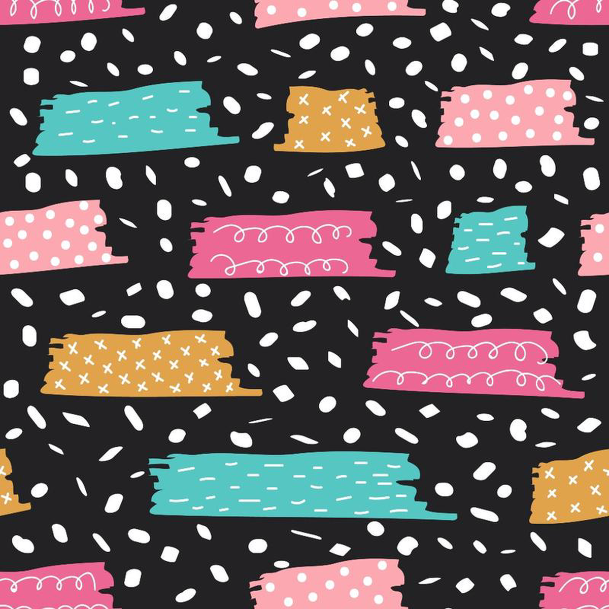 Cute Abstract Doodles Pattern 16 Quilting Cotton Fabric