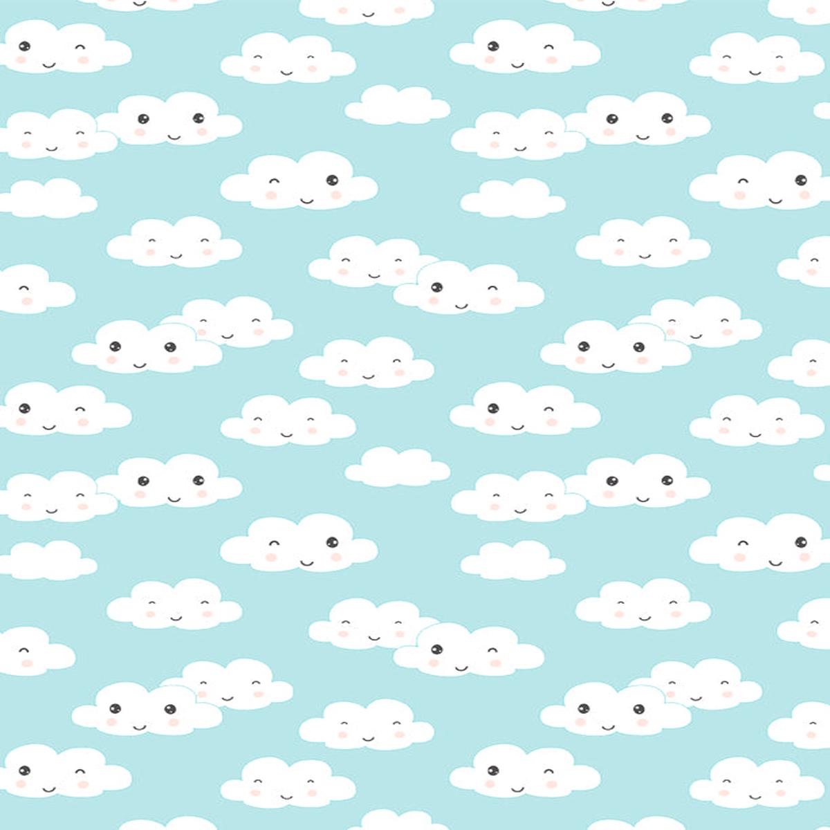 Rainbow Dreams Quilt Fabric - Clouds All Over in Blue - 3073 43021 419