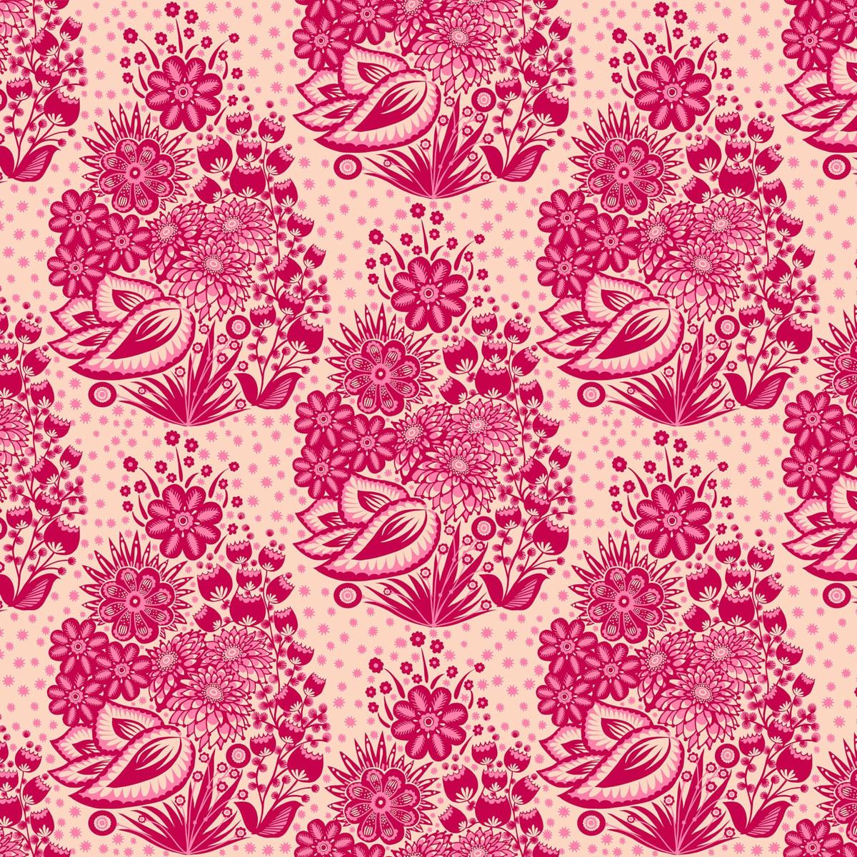 Anna Maria Overdressed Quilt Fabric - Totem in Red - AMT152-25L