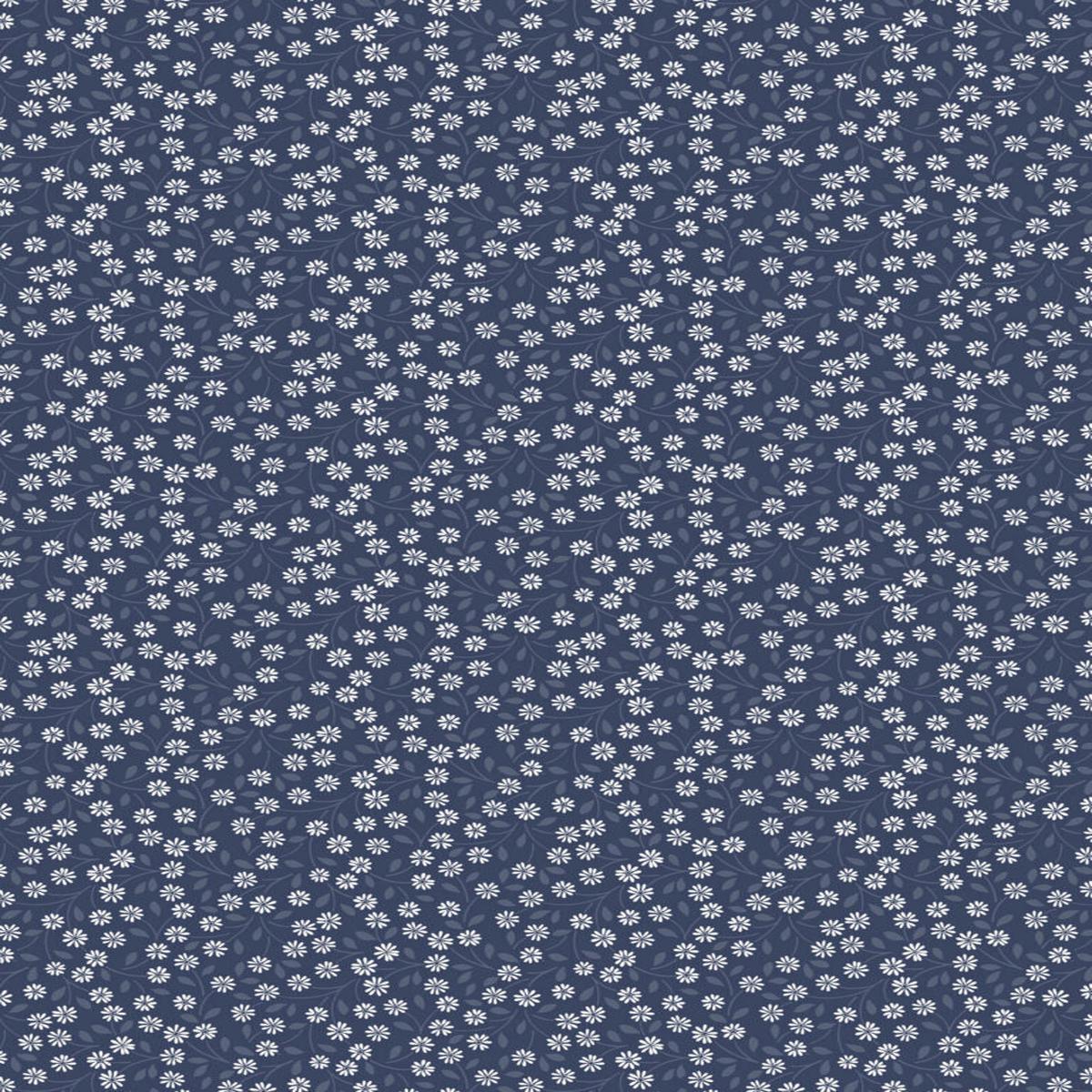 Forever Blooms Quilt Fabric - Interlaced Blossoms in Prussian Blue - CC65.3