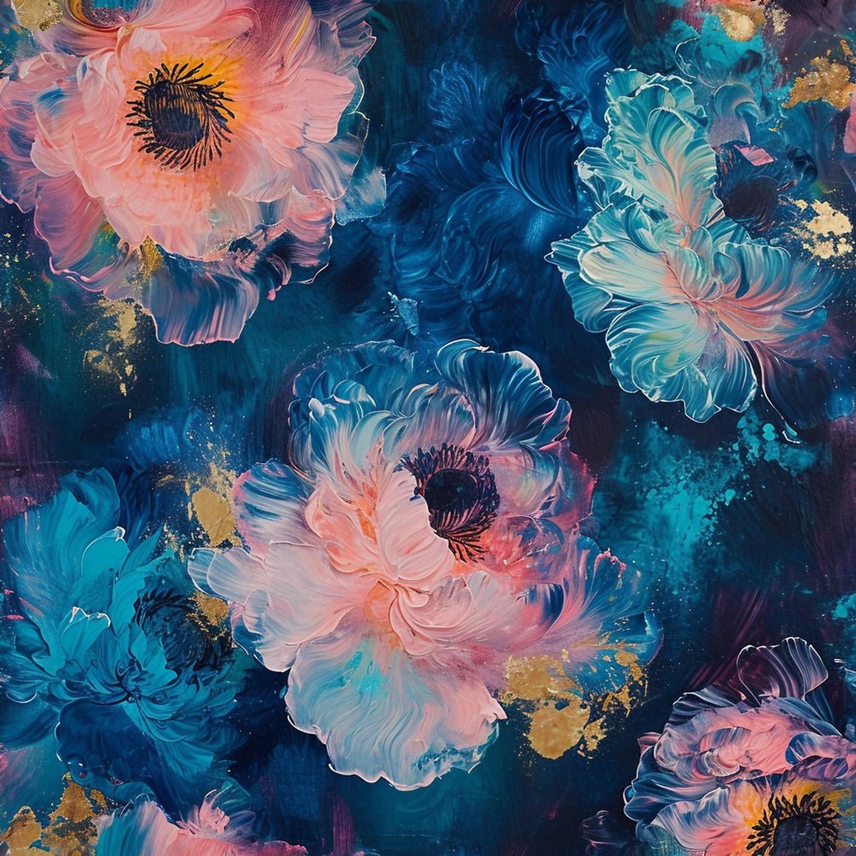 Nightlife Abstract Floral Pattern 7 Fabric