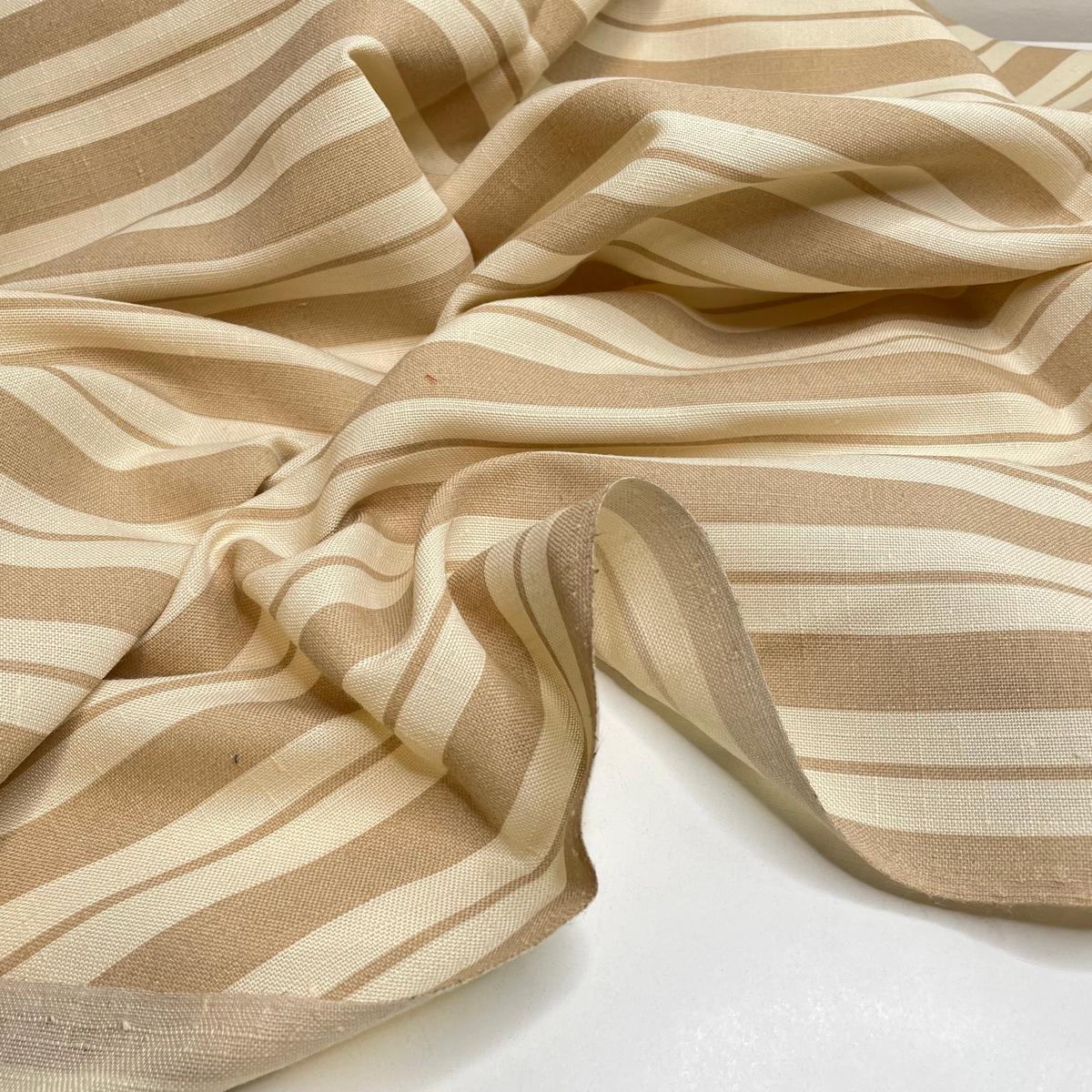 Striped Marsh Frog - Poly/Cotton Woven - Cream/Beige Stripes - 1M Bundle