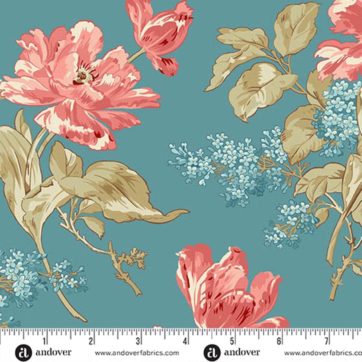 Andover Lighthouse Fabric - Front Porch Bouquet Summer Breeze A-1472-LB