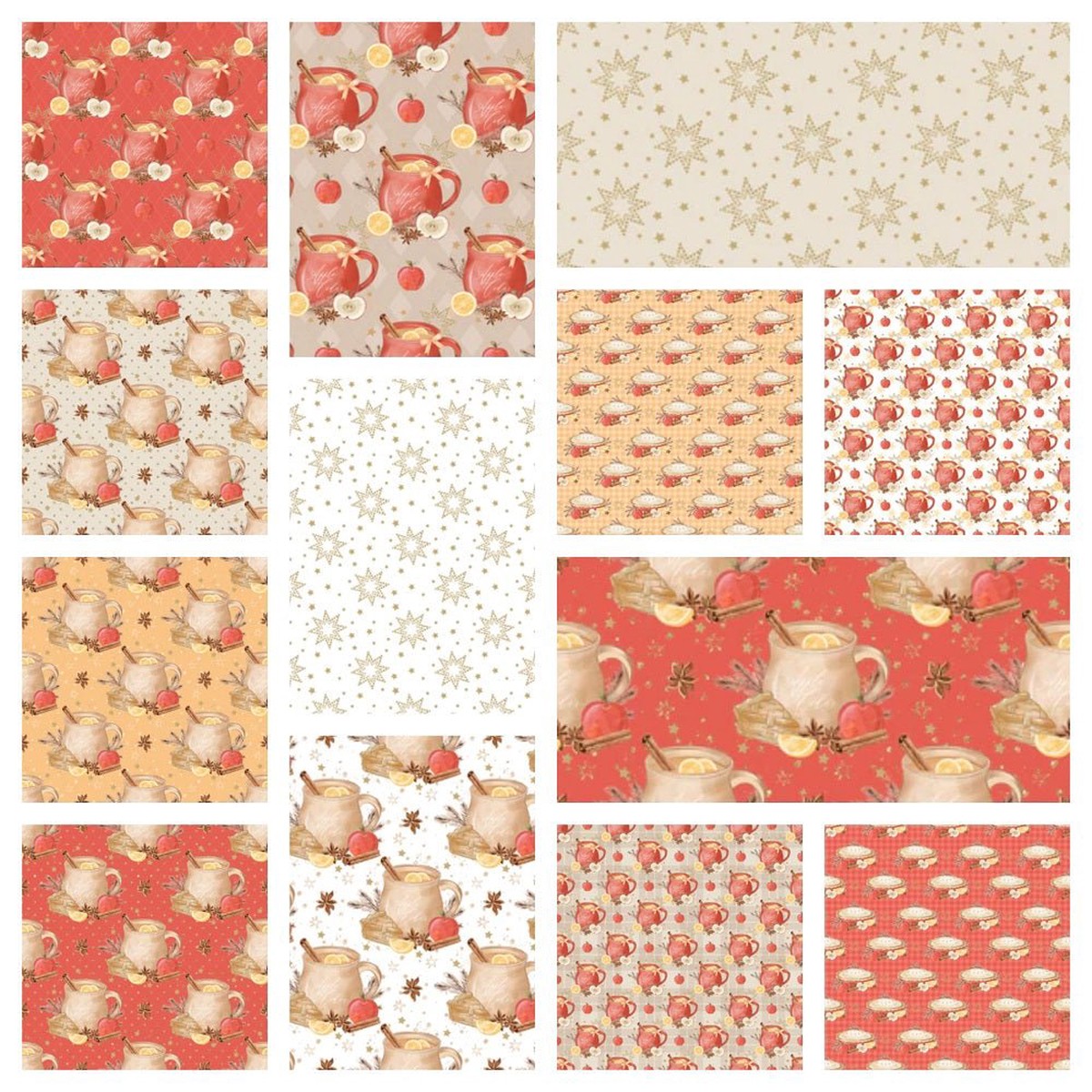 Apple Cider Fabric Fat Quarter Bundle - 13 Pieces