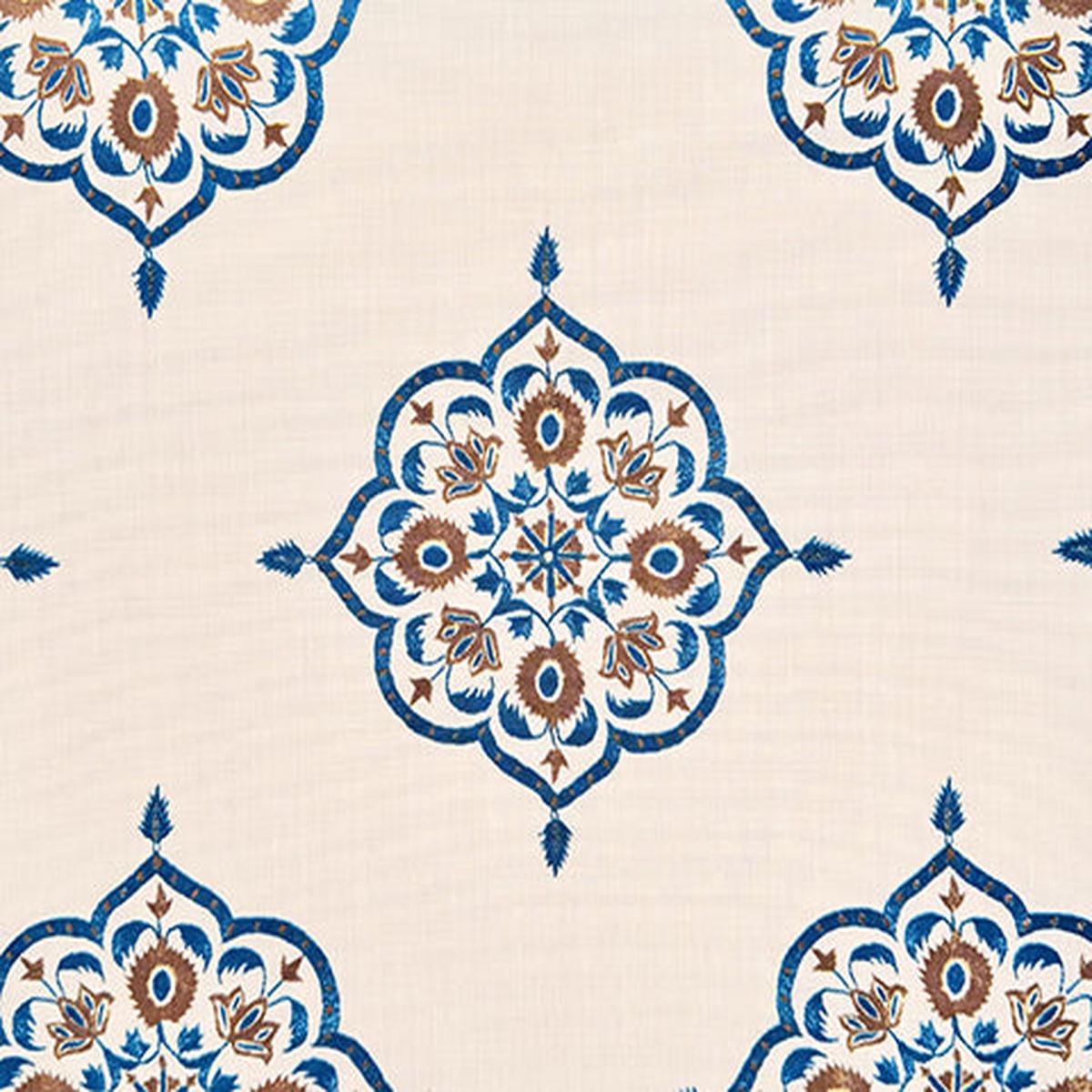 Home Couture Fabric: Medara - Custom Brown / Navy on Vellum (OUTDOOR)