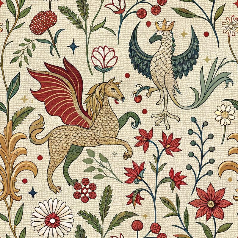 Medieval Tapestry Pattern 3 Quilting Cotton Fabric