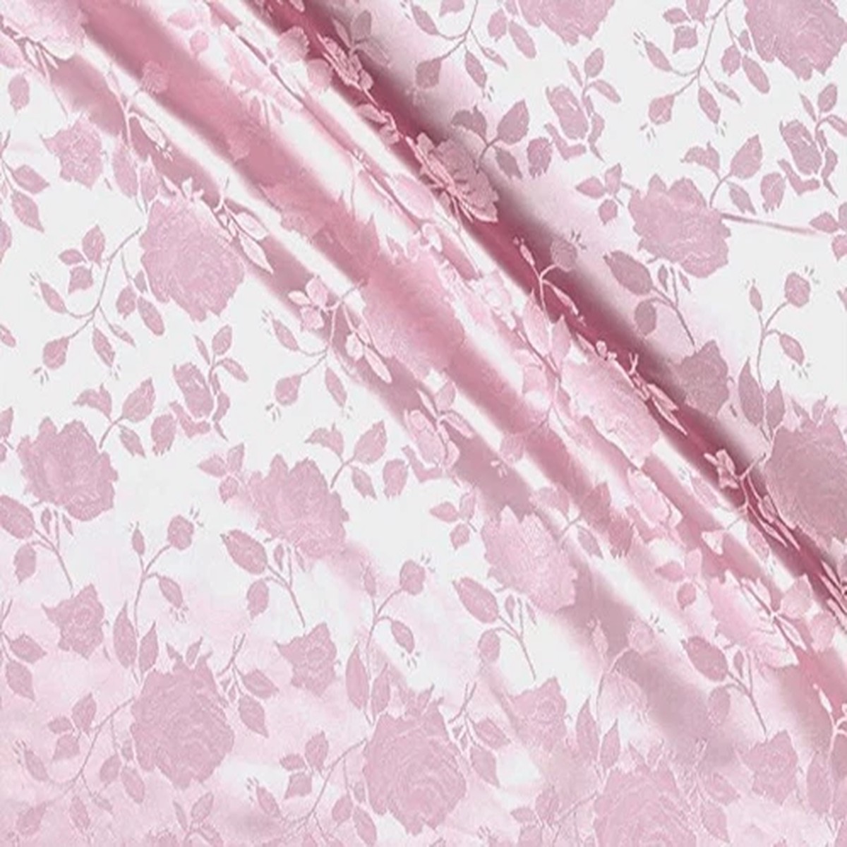 Pink brocade Jacquard fabric dress runner Satin Floral 58" wide per yard