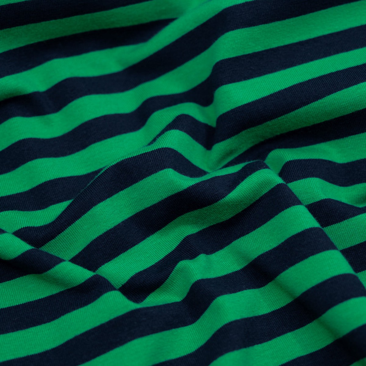 Sport Stripe Cotton Jersey - Grass/Midnight Blue