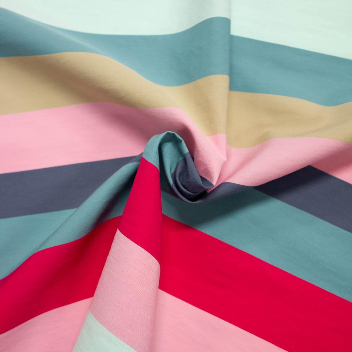 Madis Multicolour Striped PolyCotton Fabric