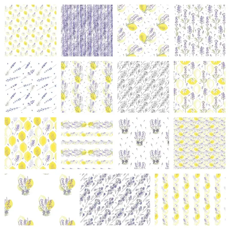 Lovely Lavender & Lemons Fabric Collection - 1 Yard Bundle