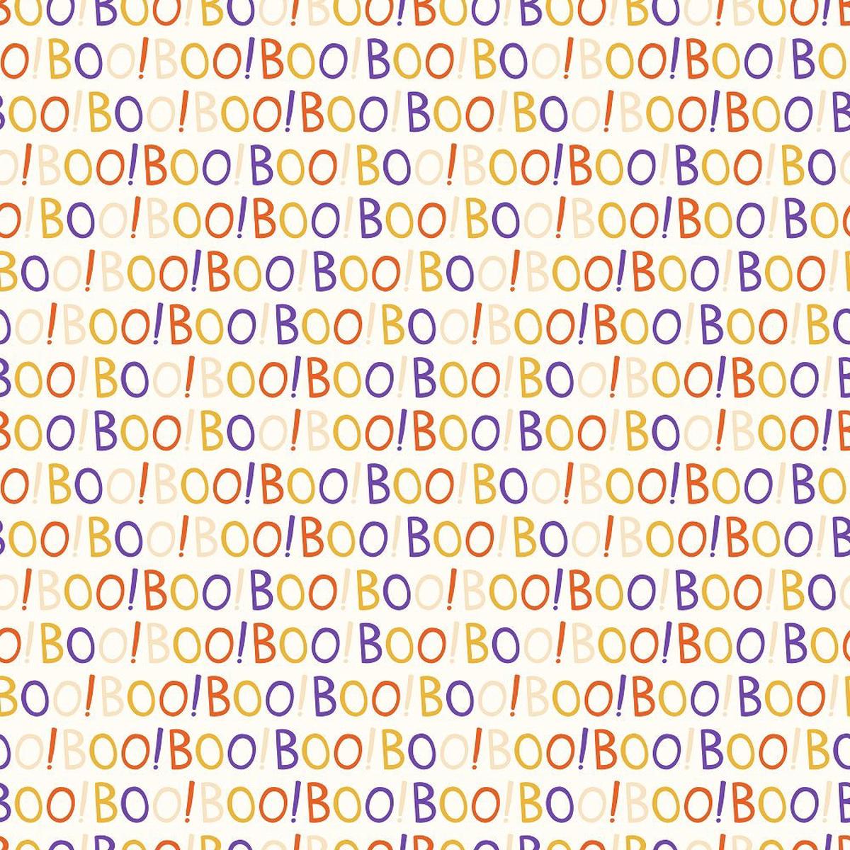 Cartoon Halloween White Boo Fabric
