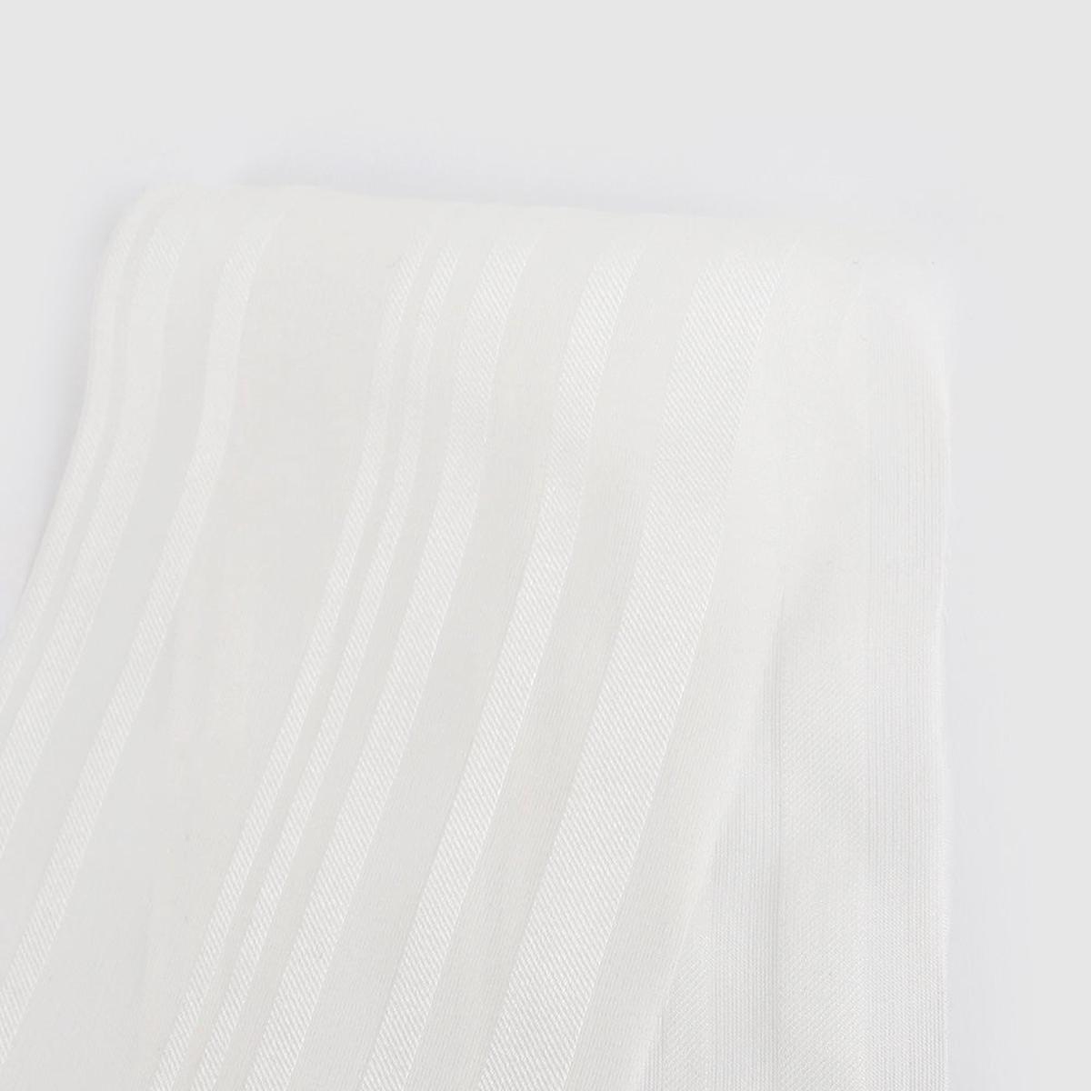 Twill Stripe Sheer Silk - White