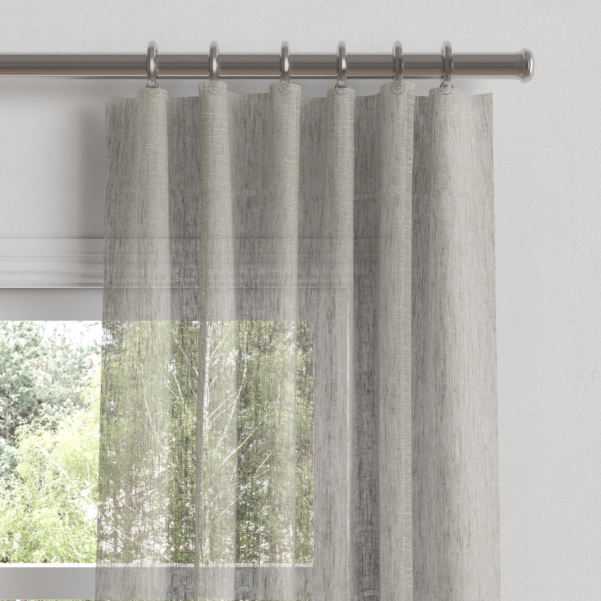 Convertible Drapery in Linen Sheer - Cinder