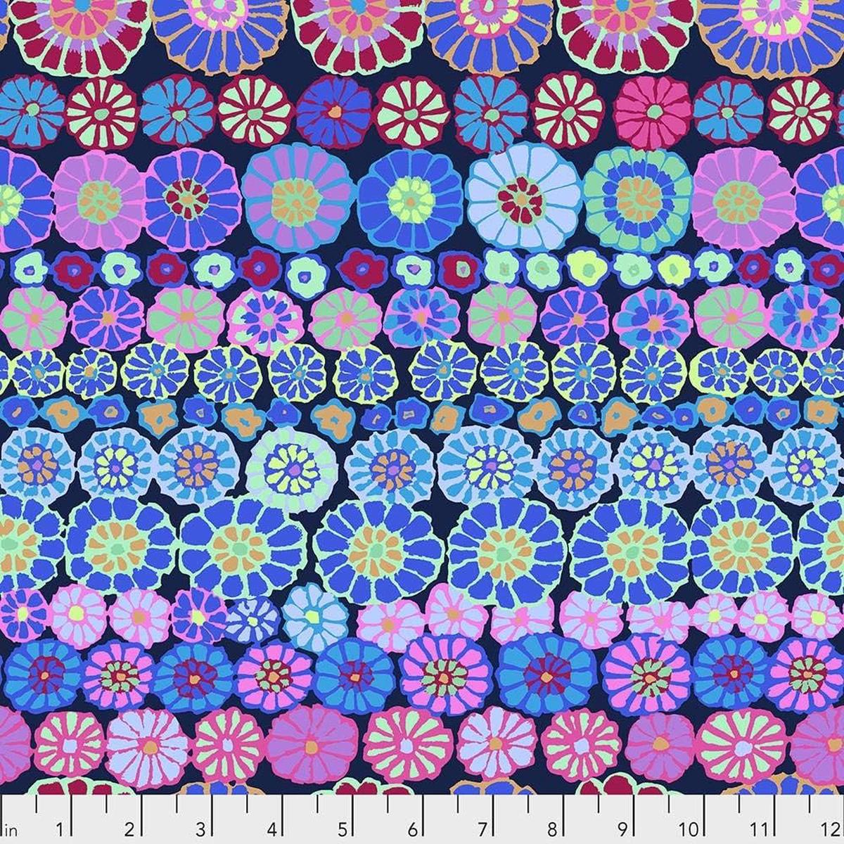 Stash | Row Flowers Blue by Kaffe Fassett Collective for Free Spirit
