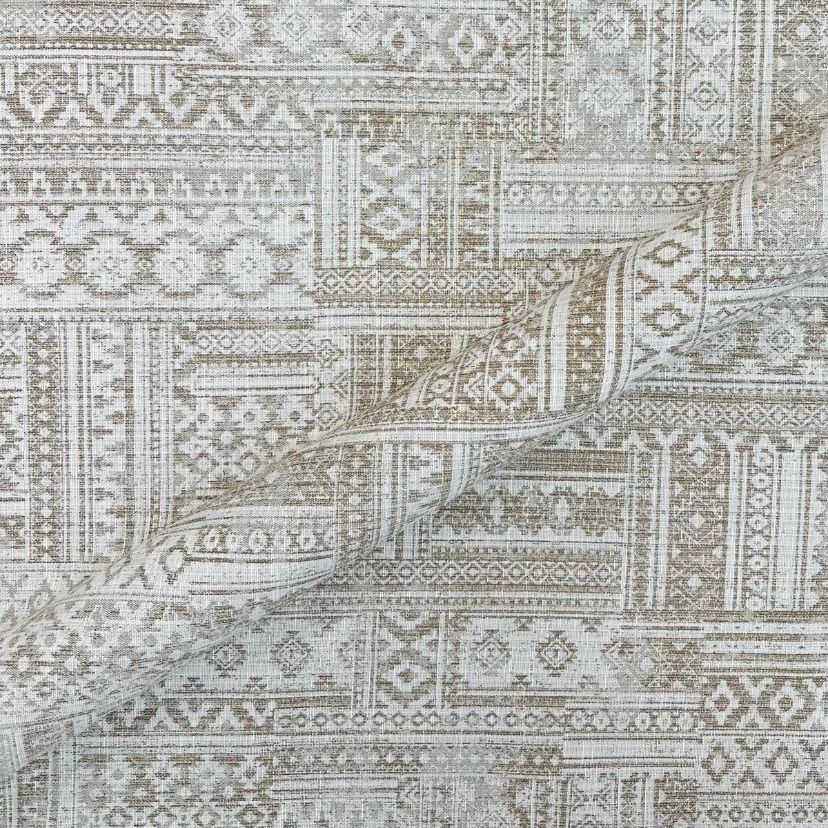 Travertine White/Brown Bohemian Jacquard Fabric 56"