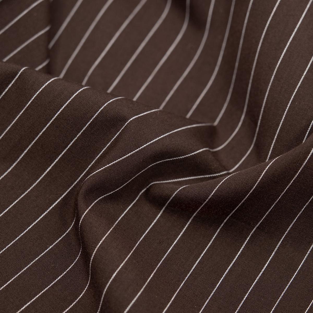 Deadstock Pinstripe Cotton Shirting - Java