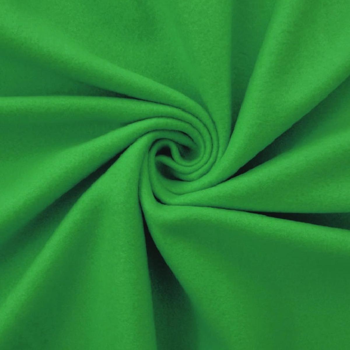 Solid Double Brushed Fleece Fabric in Kelly Green