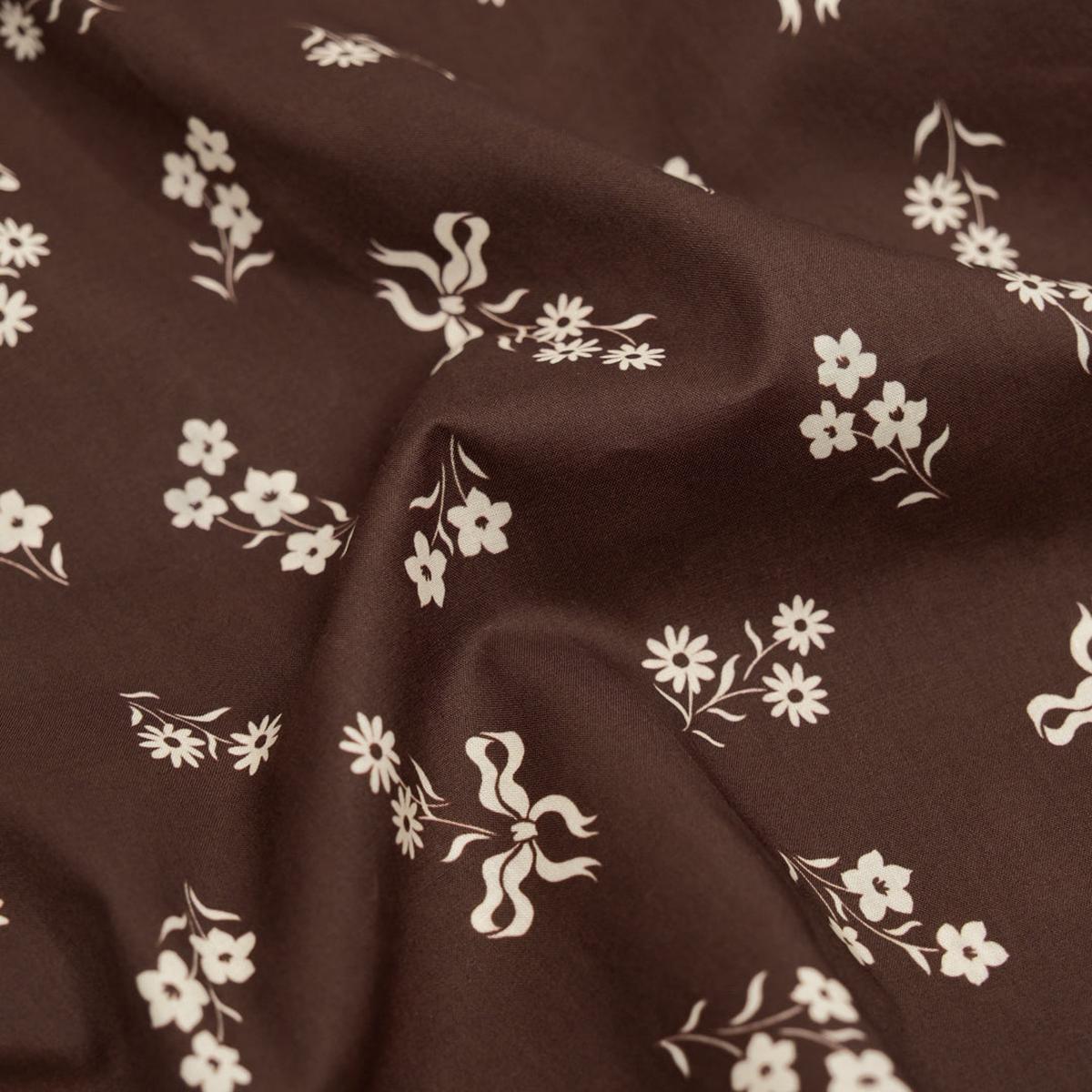 Darling Cotton Lawn - Coffee Bean/Ivory