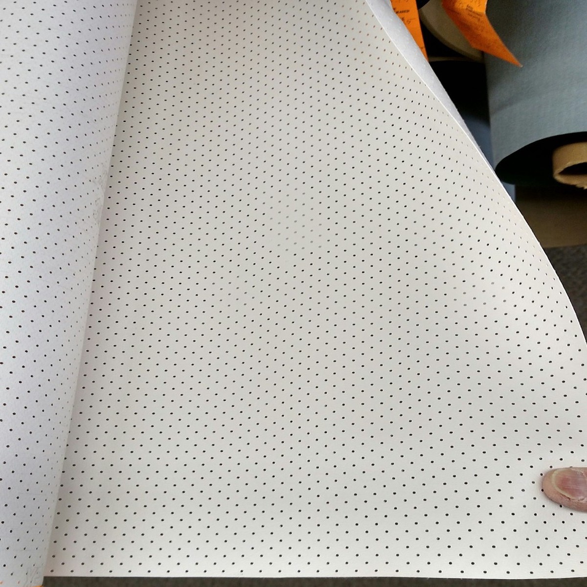 Enduratex Vinyl Headliner PERFORATED MARINE 1004 White 54" - Sold by the CONTINUOUS YARD!