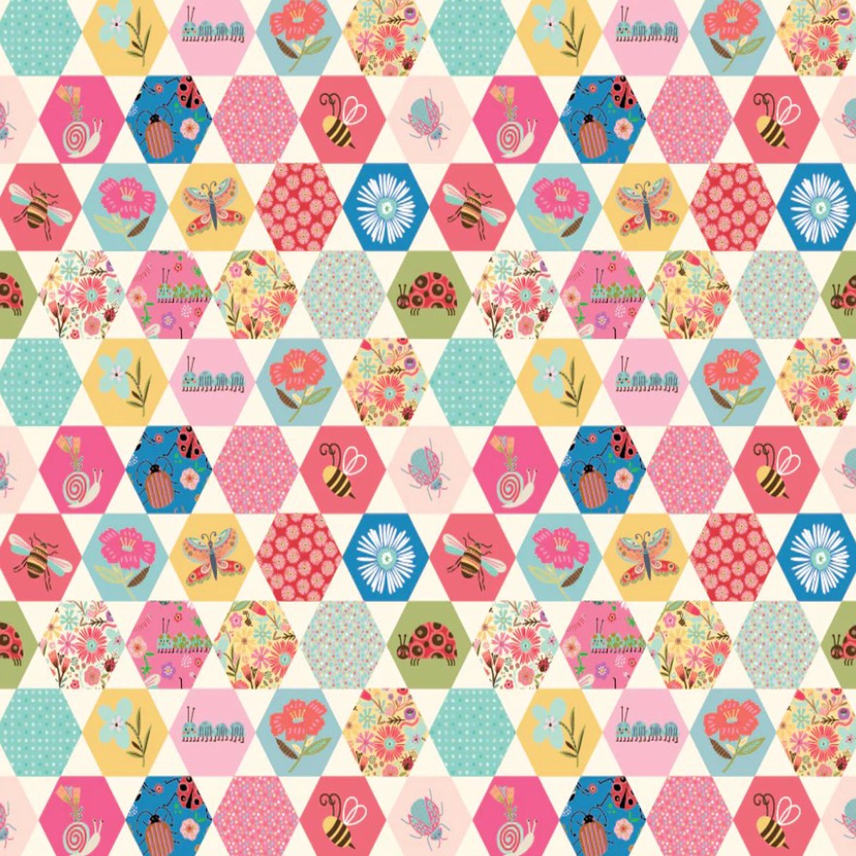 Poppie Cotton - Hey Love Bug - Love Bug Multi BG25148