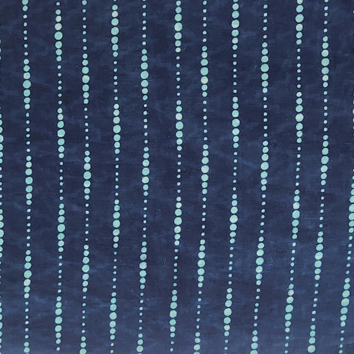 Pure Cotton Dabu Navy Blue With Dots Pattern Design Hand Block Print Fabric