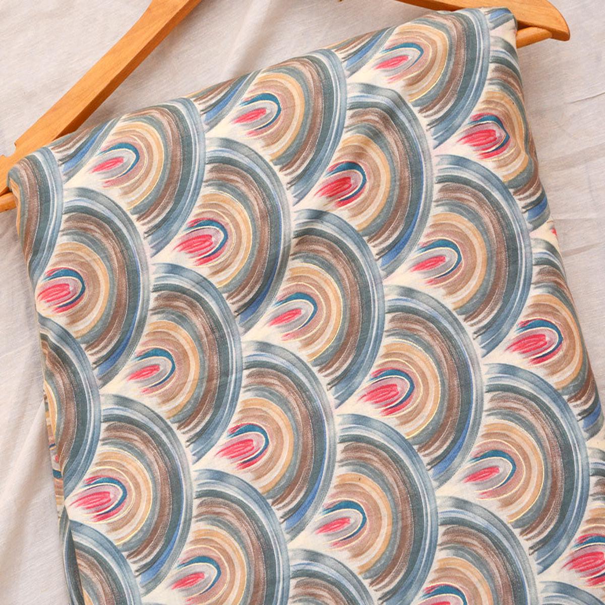 Precut Of 1 Meter Multicolor Abstract Pure Mul Mul Cotton Fabrics