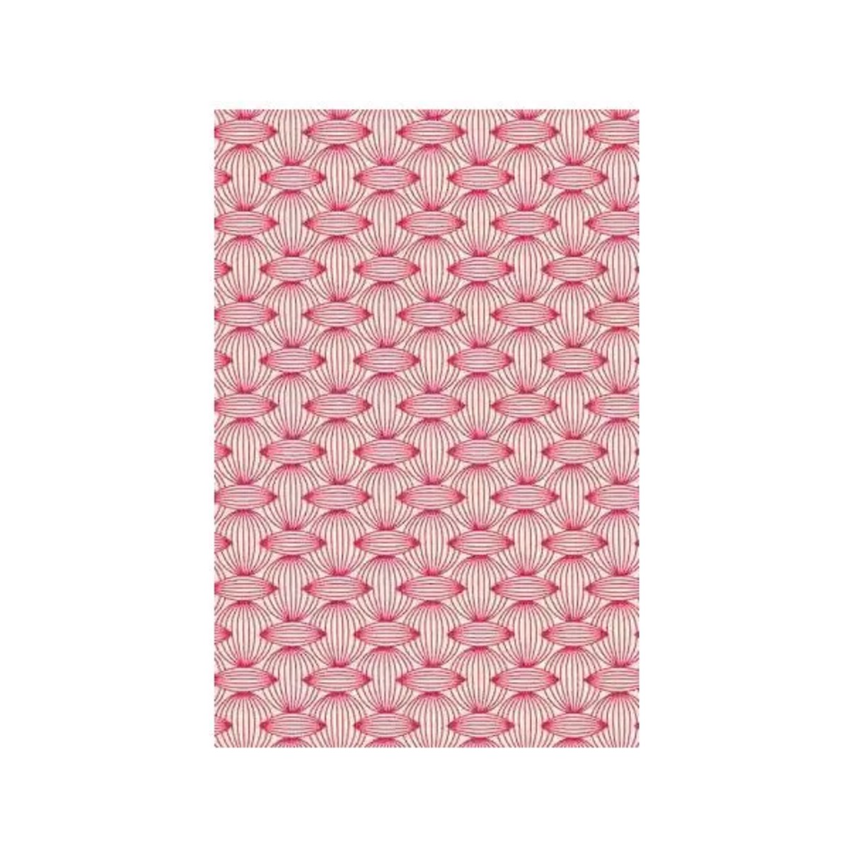 Sajou Oilcloth Fabric | Pink Motif on Ecru Base