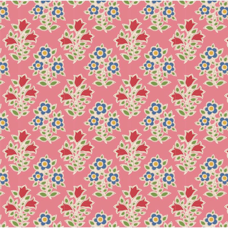 Tilda Fabrics Jubilee Blenders ~ TIL110097 ~ Farm Flowers ~ Pink