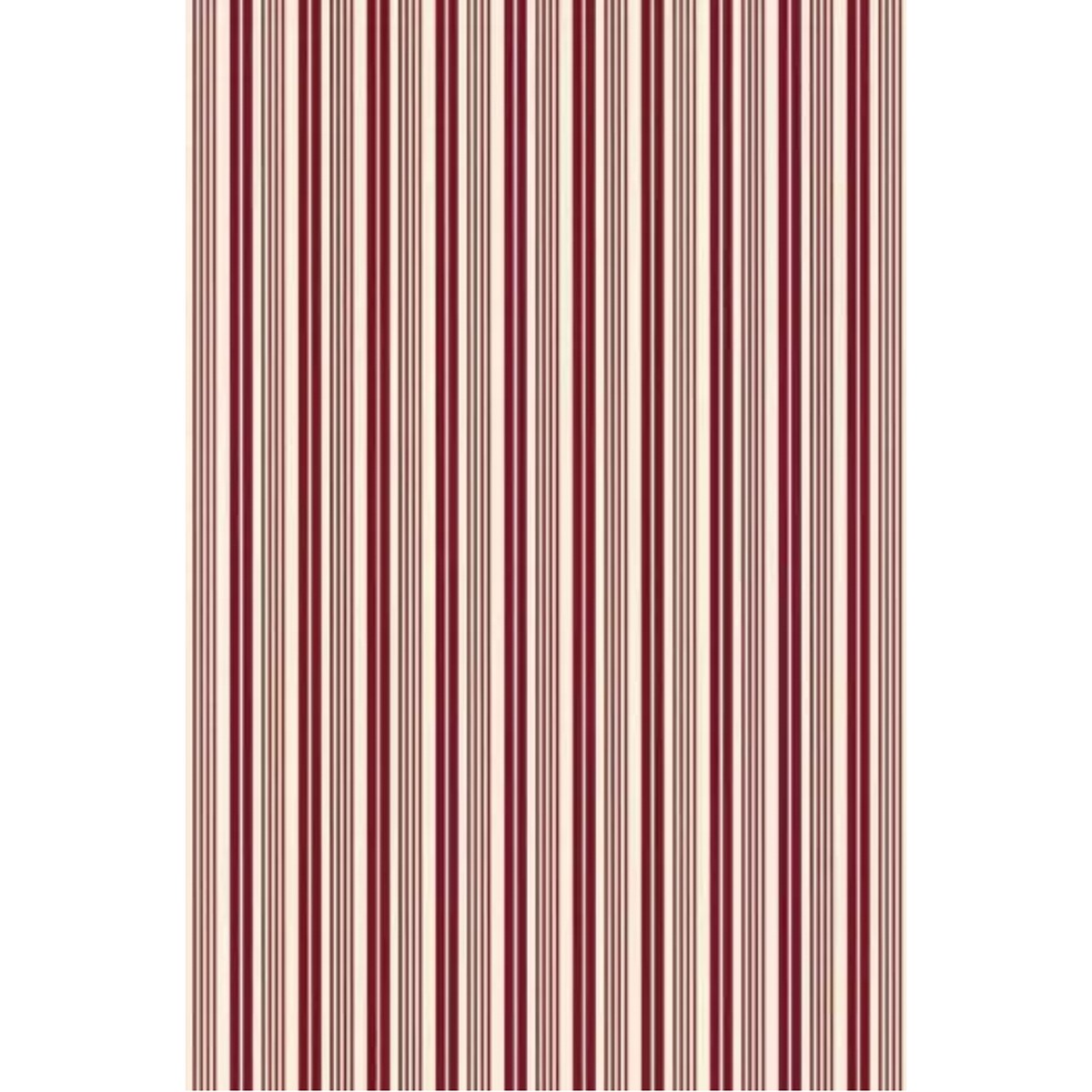 Sajou Oilcloth Fabric | Bordeaux and Ecru Stripes