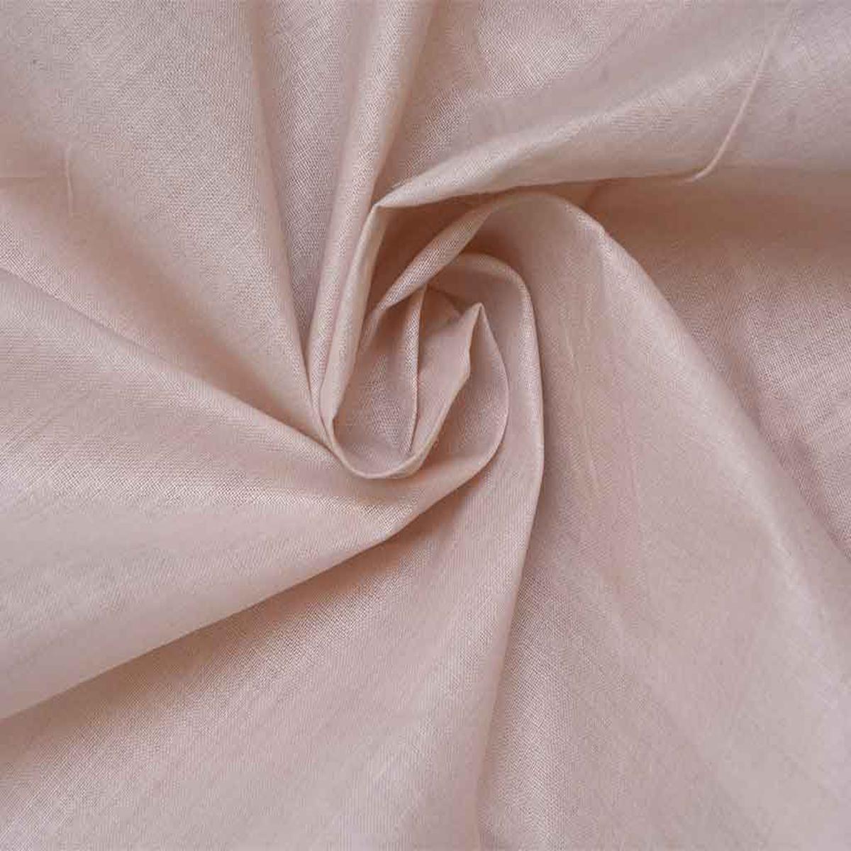 Pale Peach Plain Glazed Cotton Fabric