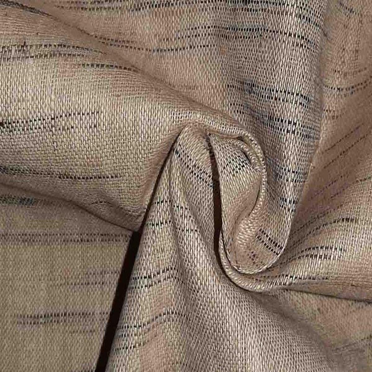 Beige Plain Self Handloom Jharna Cotton Fabric