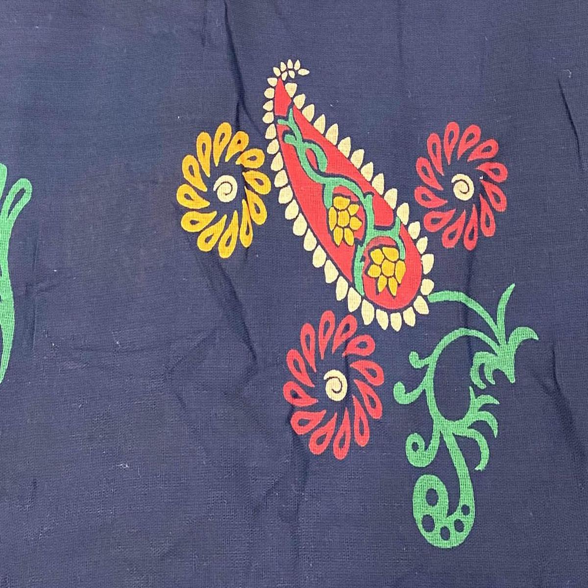 Dark Blue Multicolour Flowers Printed Pure Cotton Fabric