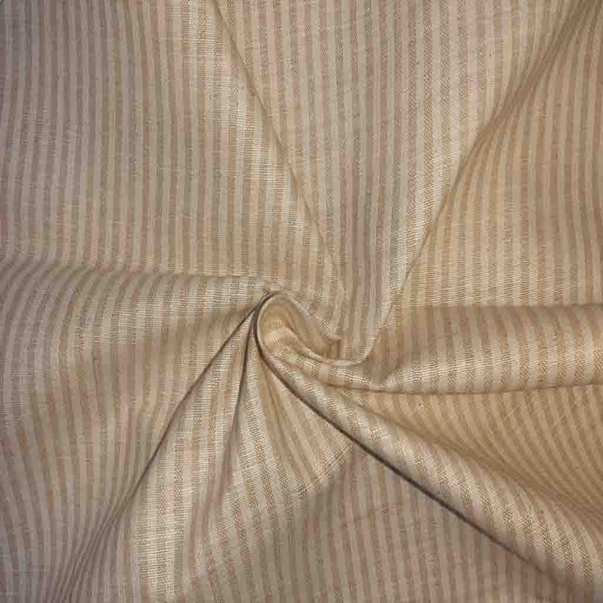 Precut Of 2.5 Meter Biscuit Brown White Stripes Winter friendly Cotton Fabric