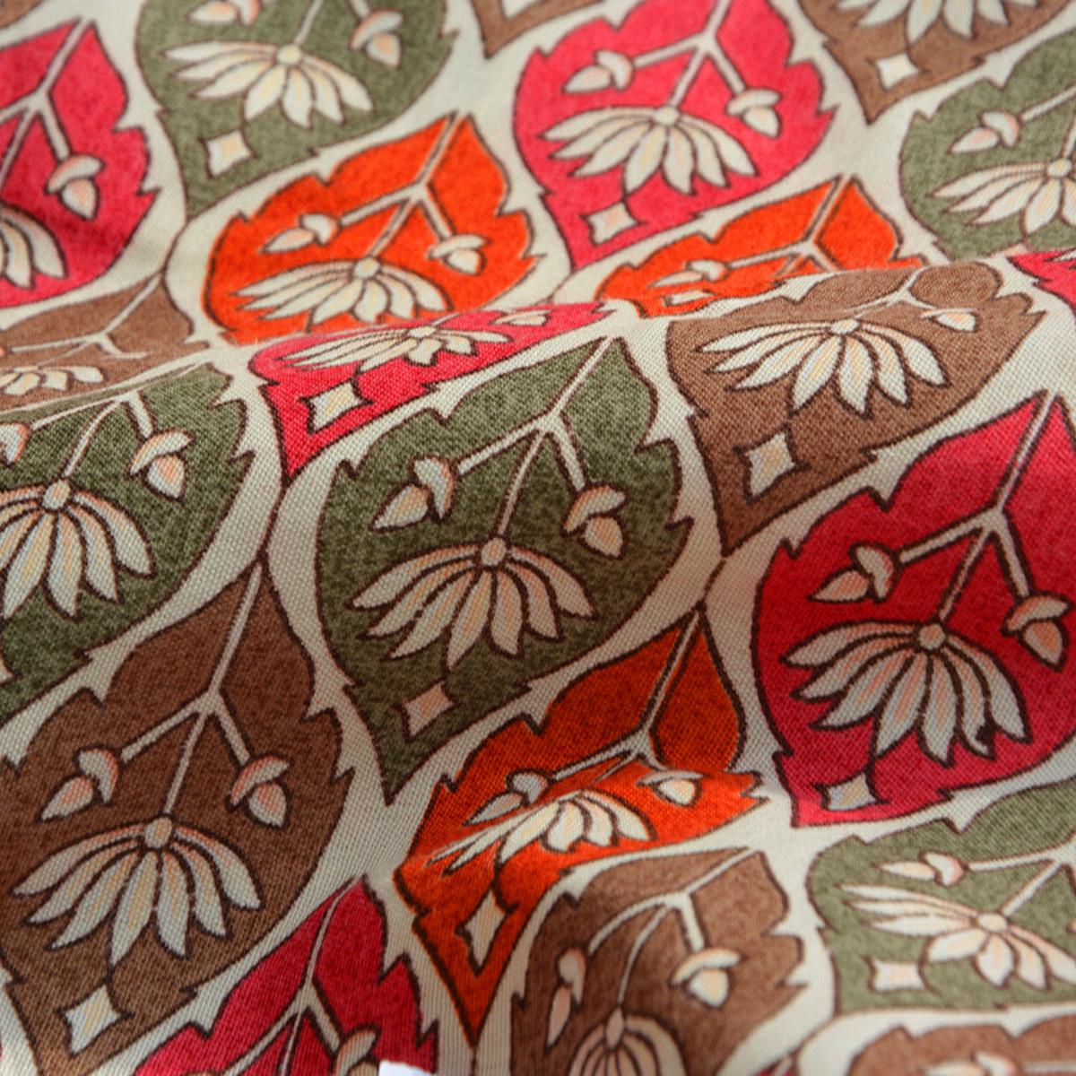 Precuts of Red Multicolor Traditional Foil Digital Printed Slub Cotton Fabric